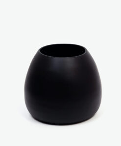Black Round Tabletop Bamboo Planter For Home Decor BB1300000801ST