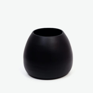 Black Round Tabletop Bamboo Planter For Home Decor BB1300000801ST
