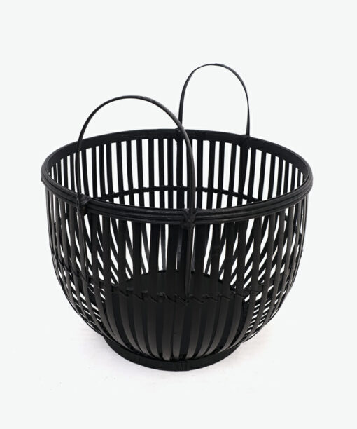 Black Woven Bamboo Basket Wholesale In Vietnam NB 17 05 007 01