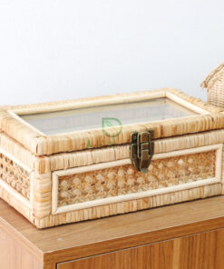 Cane And Rattan Display Boxes With Glass Lid R 09 06 019 01