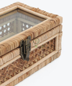 Cane And Rattan Display Boxes With Glass Lid R 09 06 019 01
