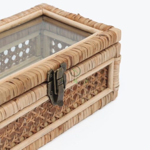 Cane And Rattan Display Boxes With Glass Lid R 09 06 019 01