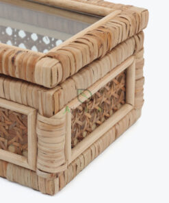 Cane And Rattan Display Boxes With Glass Lid R 09 06 019 01