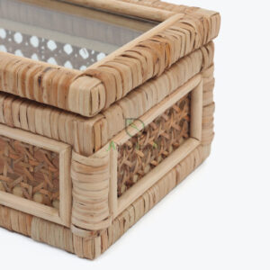 Cane And Rattan Display Boxes With Glass Lid R 09 06 019 01