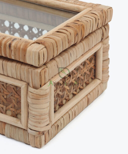 Cane And Rattan Display Boxes With Glass Lid R 09 06 019 01