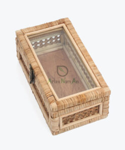 Cane And Rattan Display Boxes With Glass Lid R 09 06 019 01
