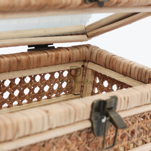 Cane And Rattan Display Boxes With Glass Lid R 09 06 019 01