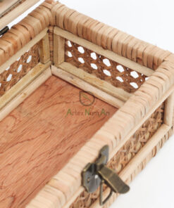 Cane And Rattan Display Boxes With Glass Lid R 09 06 019 01
