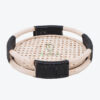 Eco Friendly White Round Woven Tray Also Rattan Storage Coffee Tea Serving Decorative Tray For Home Decor R 30 03 003 01