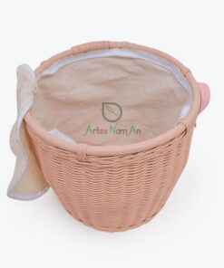 Eco-friendly Round Rattan Picnic Basket with Handle & Lid R 09 05 183 01