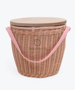Eco-friendly Round Rattan Picnic Basket with Handle & Lid R 09 05 183 01
