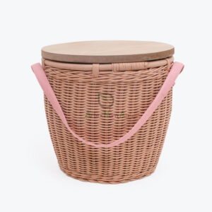 Eco-friendly Round Rattan Picnic Basket with Handle & Lid R 09 05 183 01