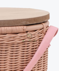 Eco-friendly Round Rattan Picnic Basket with Handle & Lid R 09 05 183 01