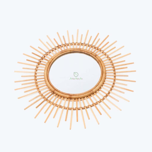 Handmade Round Rattan Mirror/Mirrors decor wall/Wall mirror frame from Vietnam R 46 28 001 01