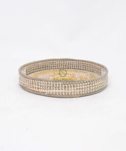 Handwoven Seagrass And Bamboo Serving Tray For Home Decor SG 09 02 003 01