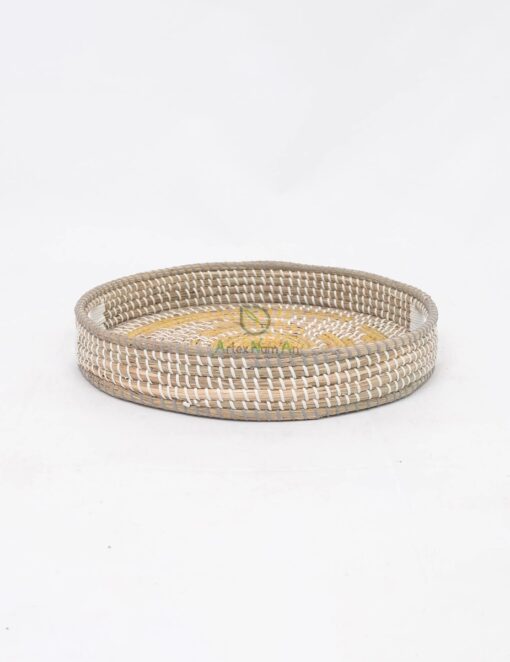 Handwoven Seagrass And Bamboo Serving Tray For Home Decor SG 09 02 003 01