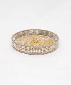 Handwoven Seagrass And Bamboo Serving Tray For Home Decor SG 09 02 003 01