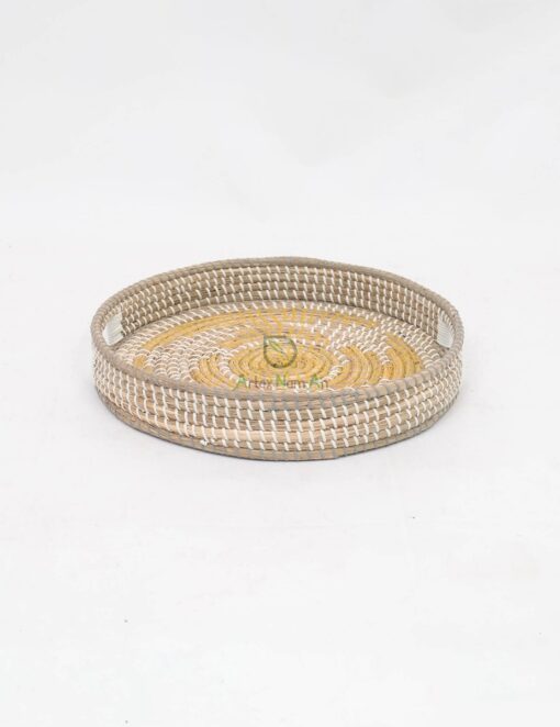 Handwoven Seagrass And Bamboo Serving Tray For Home Decor SG 09 02 003 01