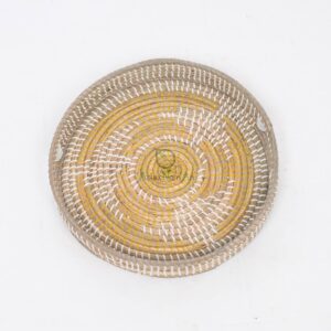 Handwoven Seagrass And Bamboo Serving Tray For Home Decor SG 09 02 003 01