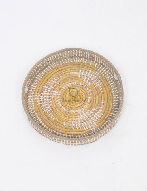 Handwoven Seagrass And Bamboo Serving Tray For Home Decor SG 09 02 003 01