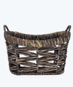 Hyacinth Black Woven Laundry Basket Wholesale W 06 05 294 02