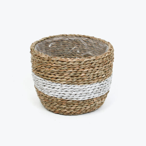 Set 3 Natural Woven Seagrass Indoor Planter For Home Decor