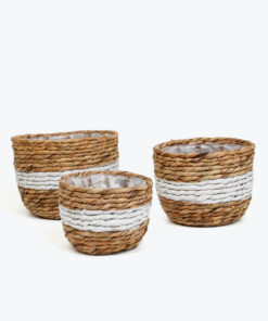 Set 3 Natural Woven Seagrass Indoor Planter For Home Decor