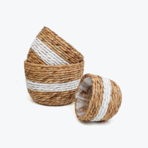 Set 3 Natural Woven Seagrass Indoor Planter For Home Decor