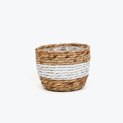 Natural woven water hyacinth twists indoor planters pots Vietnam manufacturer & wholesaler