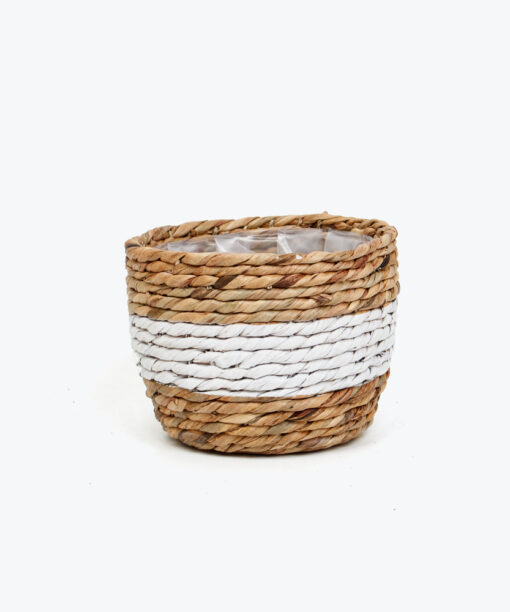 Natural woven water hyacinth twists indoor planters pots Vietnam manufacturer & wholesaler