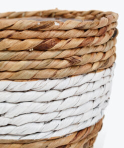 Natural woven water hyacinth twists indoor planters pots Vietnam manufacturer & wholesaler