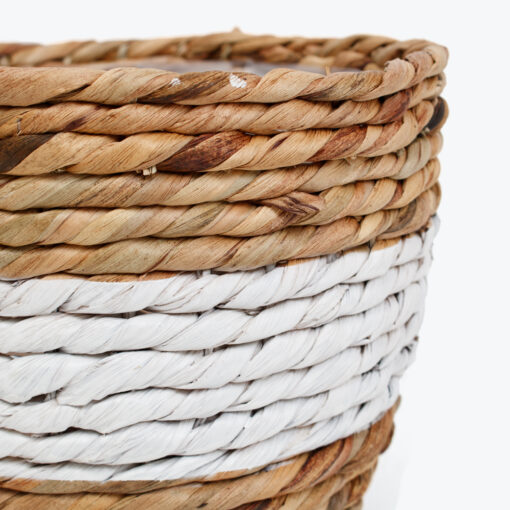 Natural woven water hyacinth twists indoor planters pots Vietnam manufacturer & wholesaler