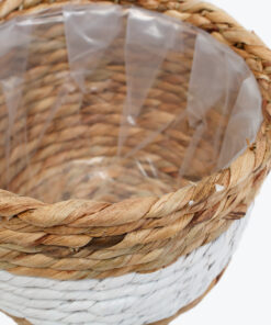 Natural woven water hyacinth twists indoor planters pots Vietnam manufacturer & wholesaler