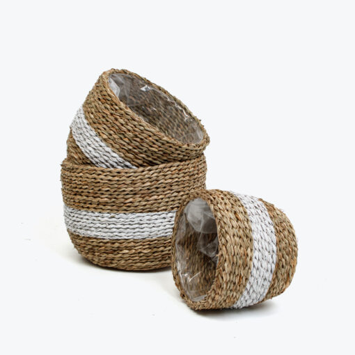 Natural woven seagrass indoor planter for home decor from Vietnam manufacturer and wholesaler