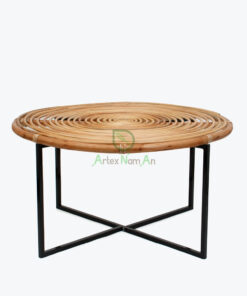 Rattan coffee table Japandi modern livingroom Vietnam manufacturer & wholesale