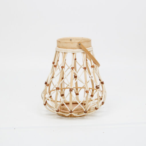 Natural color rattan open weave lanterns for home decor