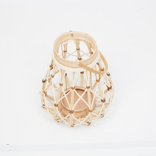 Natural color rattan open weave lanterns for home decor