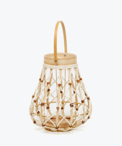 Natural color rattan open weave lanterns for home decor