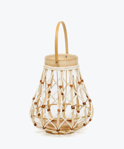 Natural color rattan open weave lanterns for home decor