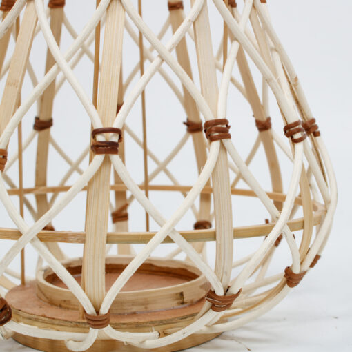 Natural color rattan open weave lanterns for home decor