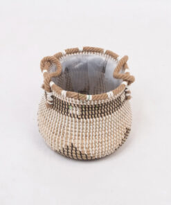 Mini Round Woven Seagrass Indoor Plant Pots SG 09 16 125 01 S1 2
