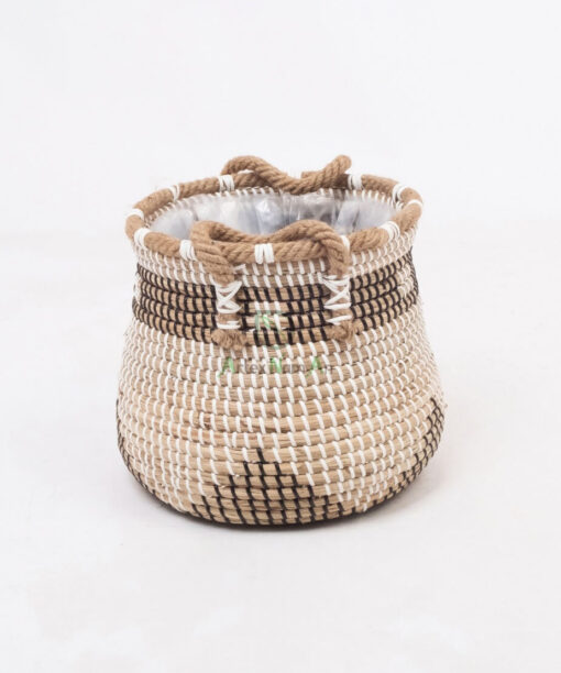 Mini Round Woven Seagrass Indoor Plant Pots SG 09 16 125 01 S1 2