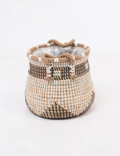 Mini Round Woven Seagrass Indoor Plant Pots SG 09 16 125 01 S1 2