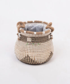 Mini Round Woven Seagrass Indoor Plant Pots SG 09 16 125 01 S1 2