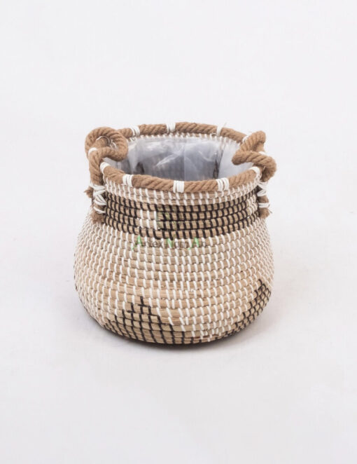 Mini Round Woven Seagrass Indoor Plant Pots SG 09 16 125 01 S1 2