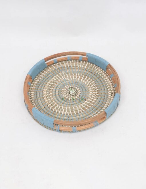 Natural Round Seagrass And Rattan Decorative Trays Home Decor R 09 02 001 01