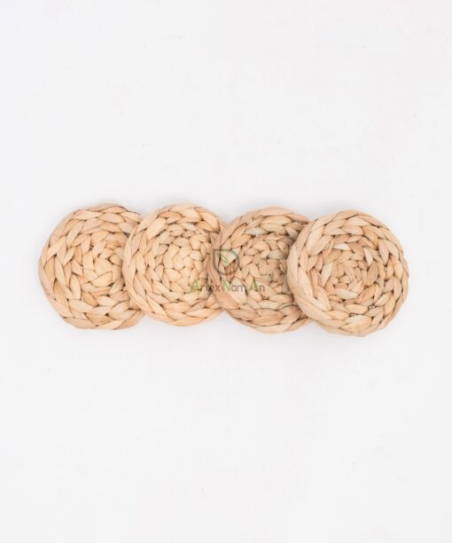Natural Round Woven Water Hyacinth Drink Coaster Wholesale W 06 30 002 02