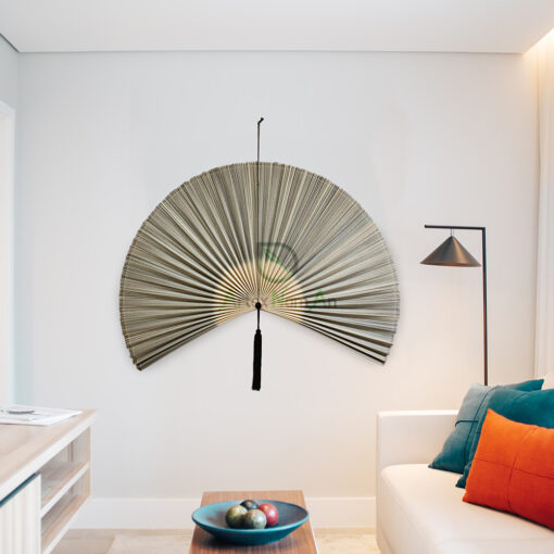 Fan Bamboo fan wall art hanging decor Japandi vietnam natural materials homeware manufacturer wholesaler