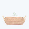 Eco Friendly Rectangular Woven Rattan Food Fruit Storage Basket With Handles For Room Organizer Wholesale