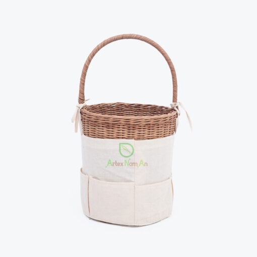 Eco Friendly Round Rattan Food Bread Picnic Basket With Handle Also Woven Kitchen Basket Decor